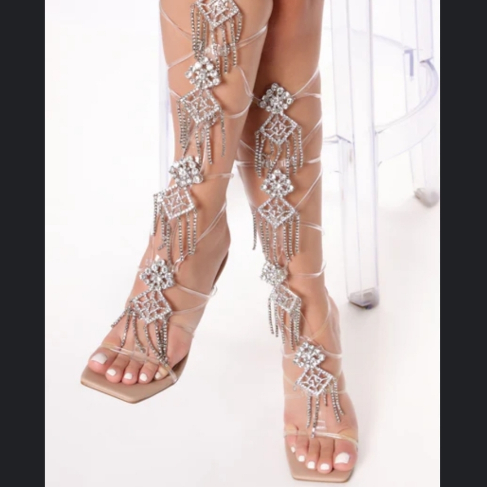 Elegant Silver Embellished Women's Sandals